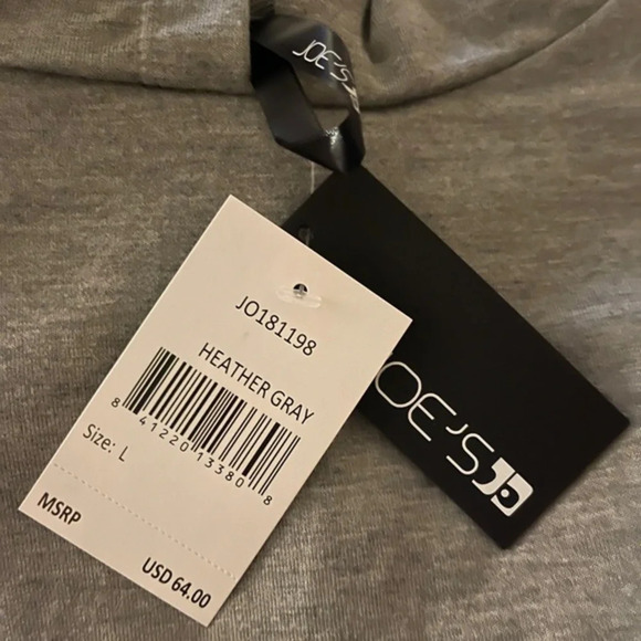 Joe's Jeans Kangaroo Pocket Smocked Hoodie, Grey - Picture 3 of 6